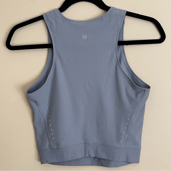 Lululemon Cropped Racerback Tank Gray Approximately Size 4* See Measurements - Picture 5 of 6